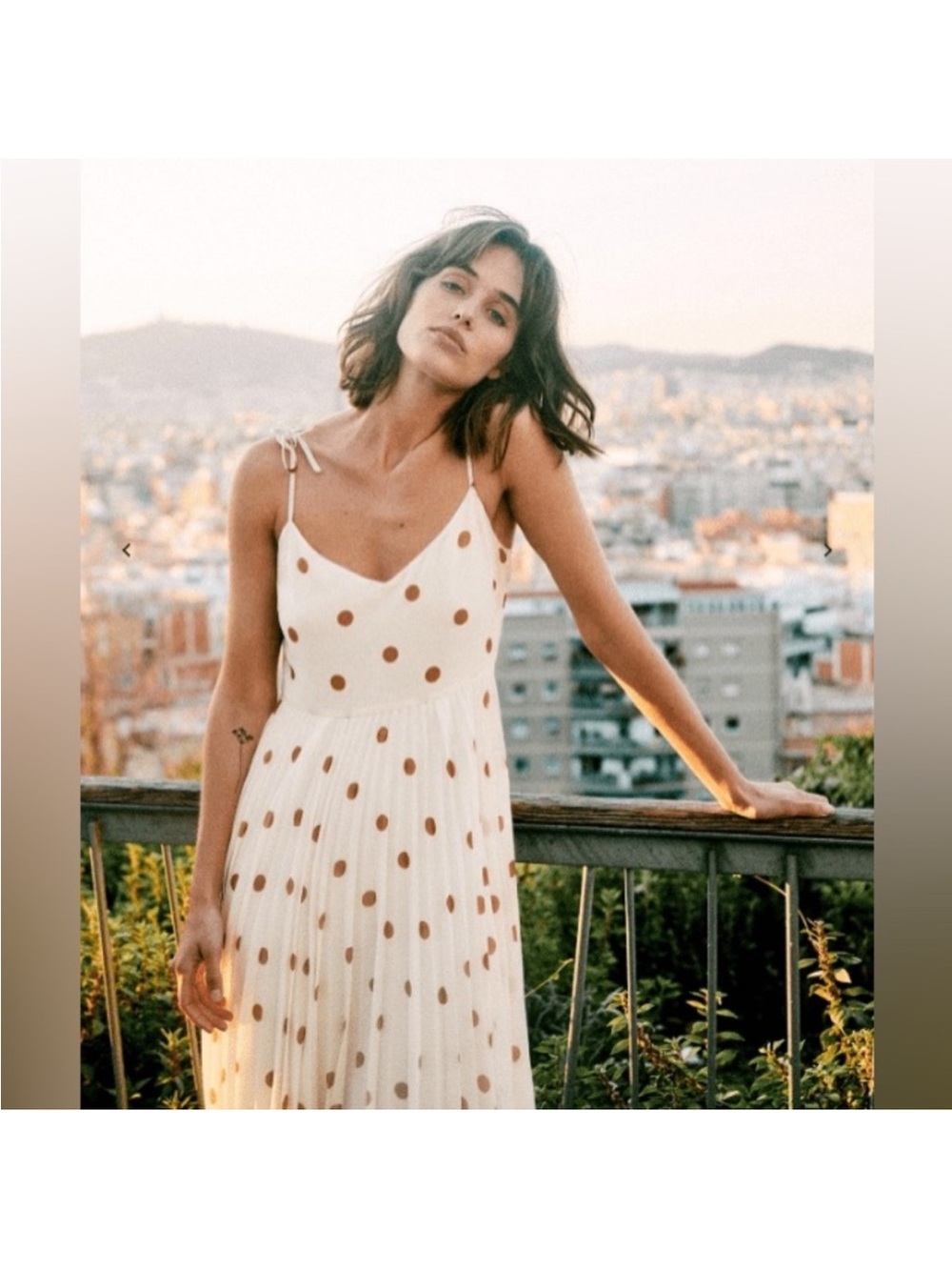 Spotted Ivory Polka Dot Tie-Strap Maxi Dress